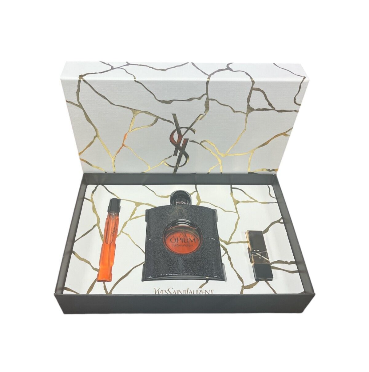 YSL BLACK OPIUM 90ML EDP SPRAY + 10ML EDP SPRAY + 1.3G LIPSTICK GIFT SET 2023