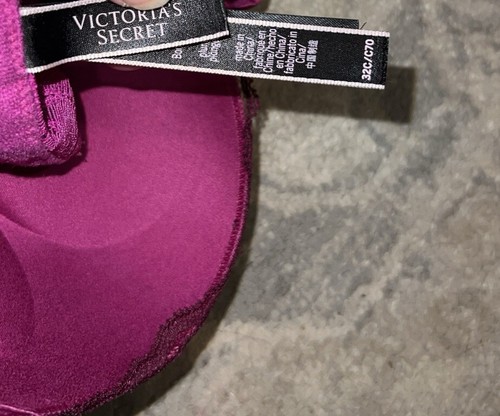 New Victorias Secret Long Line Bombshell +2 Cups Bra Corset Sz 32C Pink Plum - Picture 7 of 7