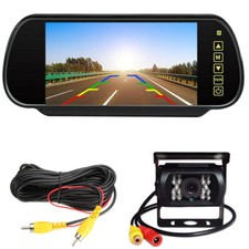 Auto Reversing 7Inch Screen Mirror Rear View Monitor Backup Camera 12-24v Van RV