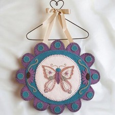 Pre-Washed Wool Blend Felt Penny Rug Kit - Butterfly Kisses - Candle Mat Kit