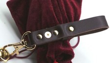 GOLD Pocket Watch Belt Loop Fob Strap Quality Genuine Leather Holder Keys Etc