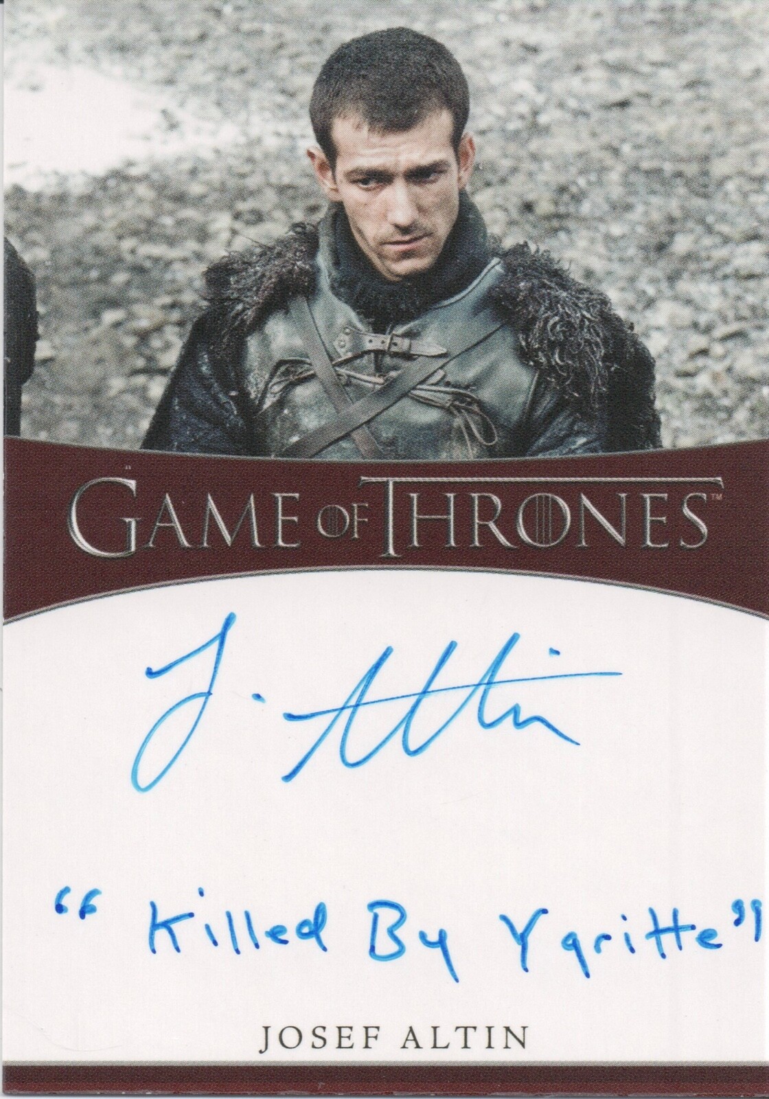 Game of Thrones Iron Anniversary 1, Josef Altin Inscription Autograph Card