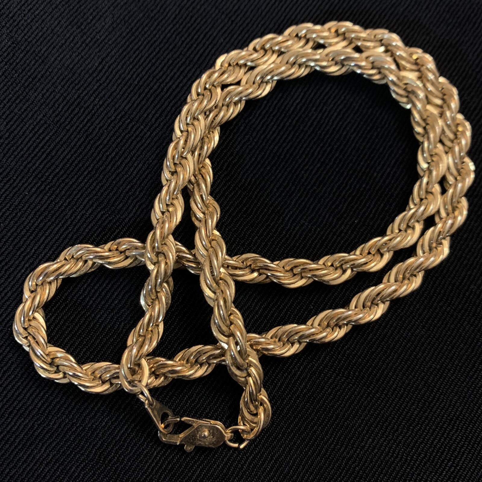 Vtg 80’s Bling Gold Tone Heavy 6mm Gold Tone Rope Chain Necklace 18” | eBay