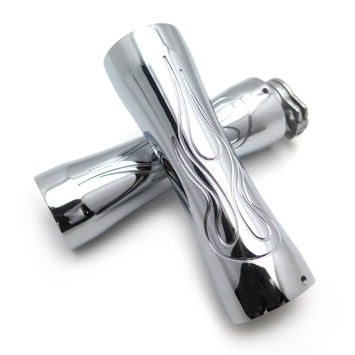 Empuñaduras de mano estilo llama de motocicleta de 1" para Harley Sport Tour Glide Fxrt cromadas - Imagen 6 de 8