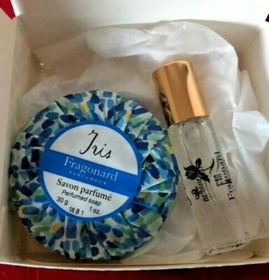 NO SHIPPING TO US     FRAGONARD boxed set IRIS EDT 4 ML SOAP 30 GR DISCONTINUED