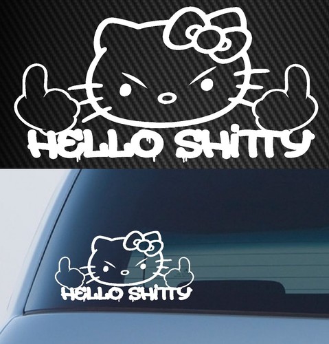 hello kitty parody Rude Cartoon Hands funny comic Car ute 4x4 Sticker ...