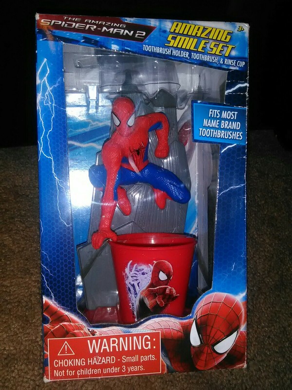 Amazing Spider Man 2 Amazing Smile Set Toothbrush Holder, Toothbrush, Cup NEW!