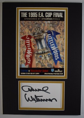 Dave Watson Signed Autograph A4 photo display Everton FA Cup 1995 Final COA