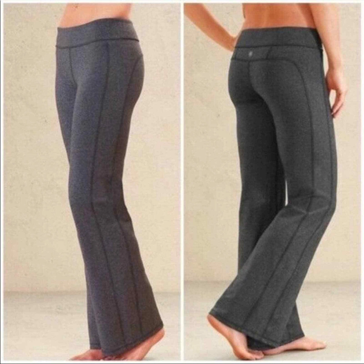 Athleta Kick Booty Flare Yoga Pants Leggings Black with Purple Stripe  Insets XS