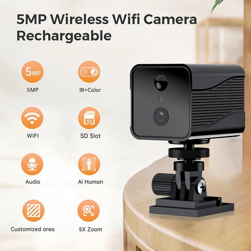 Telecamera scheda SIM 4G 5MP HD WIFI visione remota sicurezza domestica mini cam CCTV 128G - Foto 15 di 28