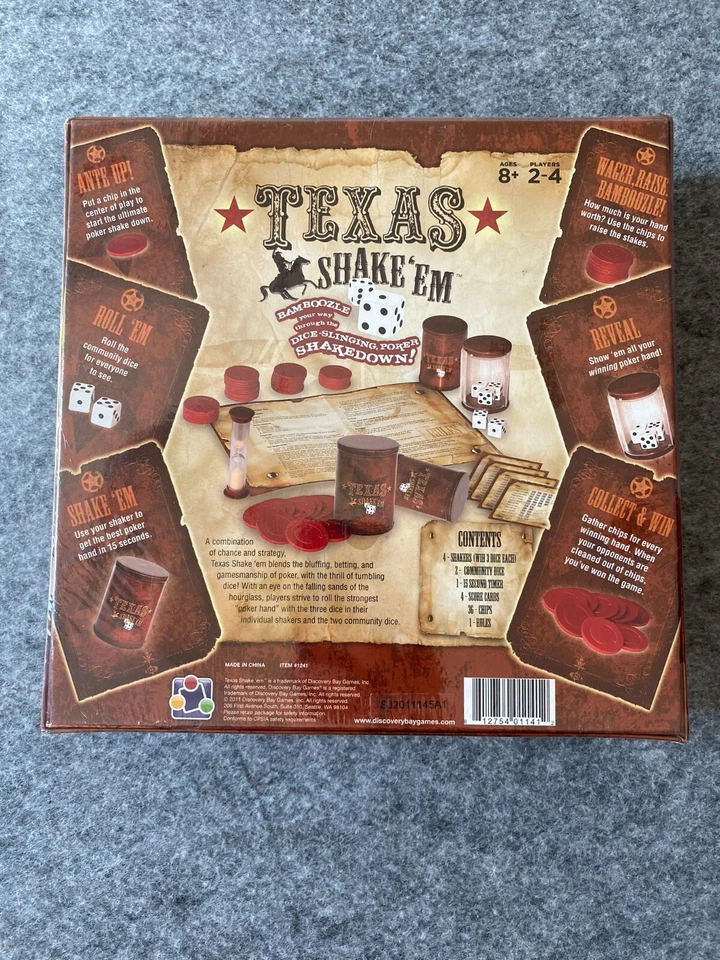 Texas Shake 'Em Dice Poker Game - Factory Sealed - A+ Condition - Fun!!! - Image 2 of 2