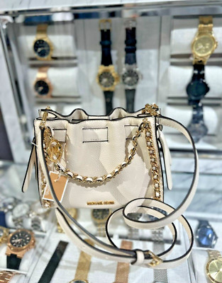Michael Kors Mina Small PVC Belted Chain Crossbody Shoulder Bag