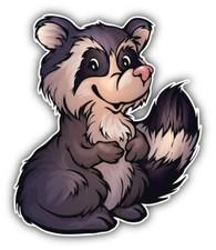 Cute Raccoon Cartoon Car Bumper Sticker Decal