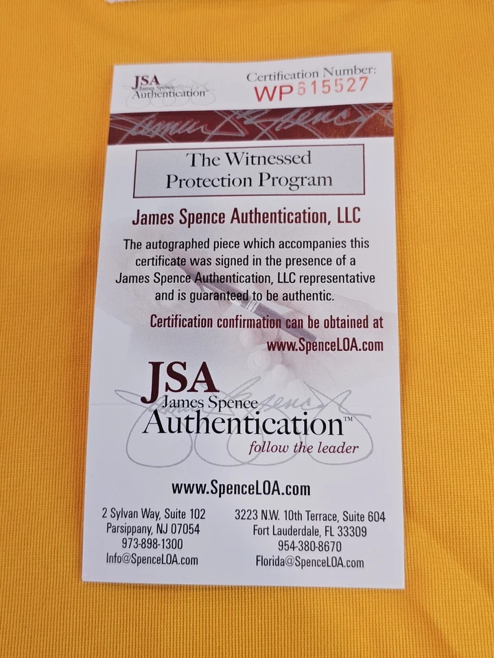 Bill Madlock Autographed/Signed Jersey JSA COA Yellow Custom Jersey - Image 4 of 4