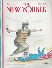 The New Yorker July 6, 1992 Warren Miller Cover, Complete Magazine