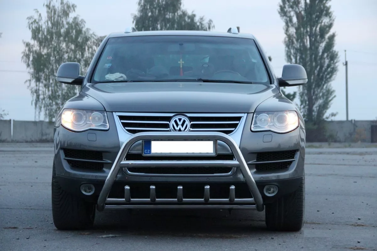 VW TOUAREG CHROME AXLE NUDGE A BAR STAINLESS STEEL BULL BAR 2003 2009 NEW