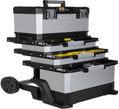 Stanley STA195622 Werkzeugwagen Werkzeugtrolley Mit 4 Modularen Einheiten Grau