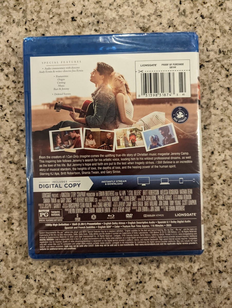 I Still Believe (BLU-RAY + DVD+ Digital ) NEW Gary Sinise Shania