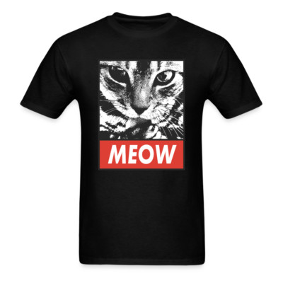 Meow logo with picture shirt Cat Lovers T-Shirt size S-6XL