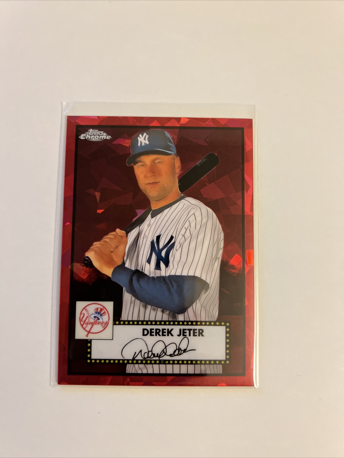2021 Topps Chrome Platinum Anniversary Derek Jeter Red Atomic Refractor /100