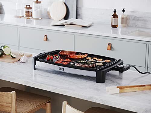 Barbecue électrique en acier inox durable 2200W et plaque de cuisson haut de gamme