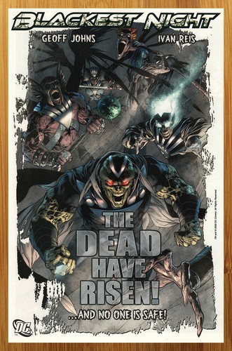 2009 Blackest Night DC Comics Print Ad/Poster Geoff Johns Ivan Reis ...
