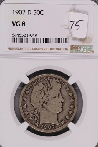1907-D Barber Silver Half Dollar NGC VG-8 #1-049