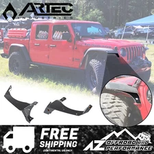 ARTEC Front Fender Chop Kit Brackets - Black For 2020+ Jeep Gladiator JT Rubicon