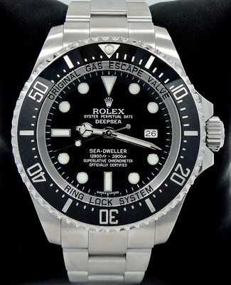 ROLEX SEA-DWELLER Deepsea 116660 Oyster SS Ceramic Bezel Watch Mint Condition 