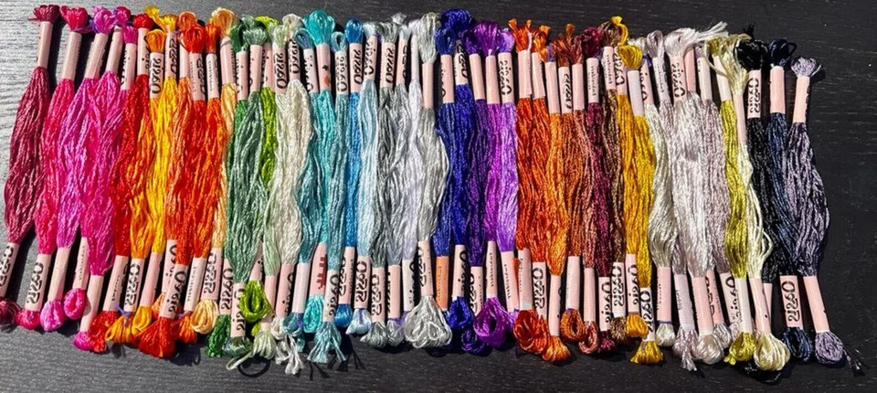 100 Shiny Silk Rayon Cross Stitch Embroidery Threads Lot Embroidery Thread Floss - Image 4 of 4
