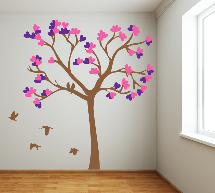 Vibrant Tree T6 Birds Vinyl Wall Decal Sticker Mural Art Decor T6C
