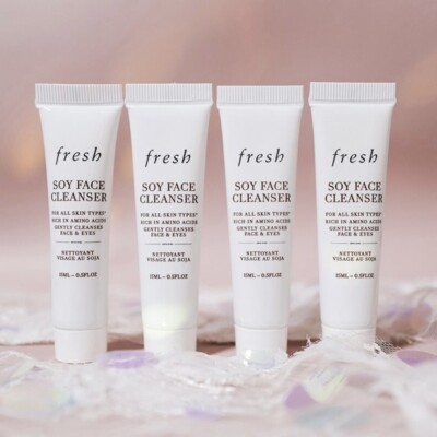 Lot of 4 Fresh Soy Face Cleanser 15 ml/0.5 oz Each total 2 oz Travel Size New