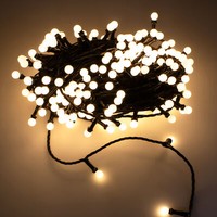 Kugel Lichterkette 200 Led Warm Weiß - 20 M - Weihnachten Deko Beleuchtung Timer