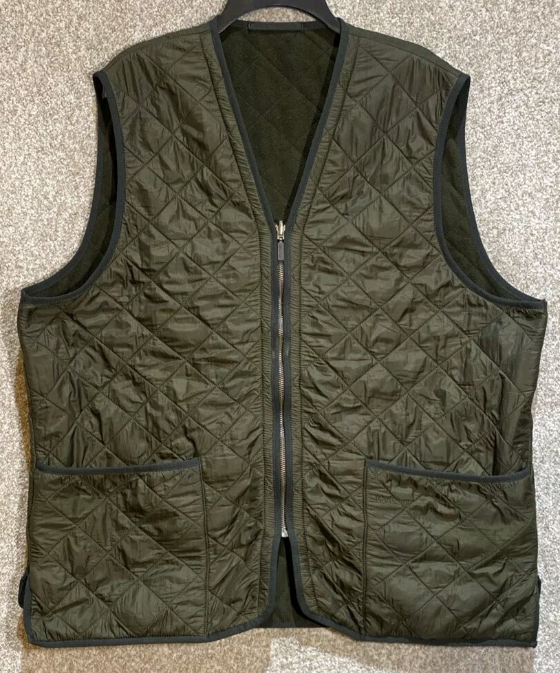 Barbour Mens Size XL Polarquilt Zip In Liner Vest Green for Bedale Jacket