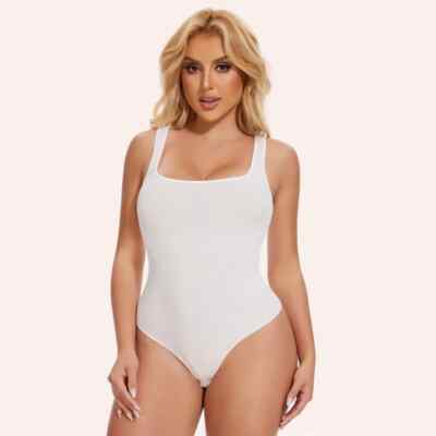Damen Frauen Tanga Body Body Größe S quadratischer Ausschnitt Turnanzug Trägertop gerippt