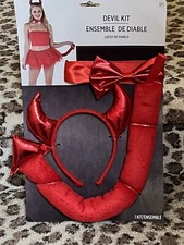 Devil Kit Halloween Costume Headband Collar Tail - New