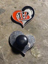 football team metal heart charm 2 pc set