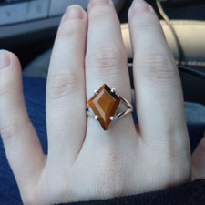 Natural Tiger's eye Gemstone ring 925 Sterling Silver Handmade Ring Unique Ring