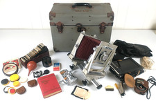 Graflex Graphic View 4x5 Camera w/ Kodak Ektar 203mm Lens Film Holders Filters