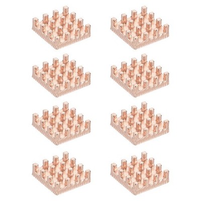 8 Pcs Copper Heatsink 9x9x3mm, Heat Sink Cooler Radiator for Raspberry Pi