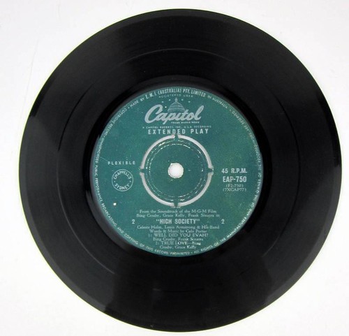 High Society 7" Vinyl Record 45RPM Bing Crosby Louis Armstrong G Kelly 1956 RARE - Picture 4 of 6