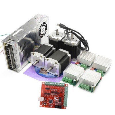 [US] CNCTOPBAOS 4 Axis Nema23 Stepper Motor USB Mach3 CNC Kit,270oz-in 76mm