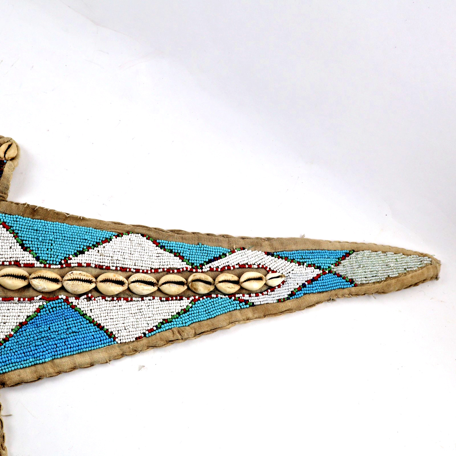 Antqiue African Yoruba Lizard Ceremonial Sash Belt Wall Hanging 40" tribal art