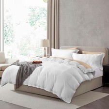 Duvet Cover Set - Soft Prewashed White Duvet Queen 01 - White No Comforter 