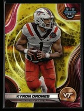 Kyron Drones 2024 Bowman University Best #52 Yellow Refractor #/75 Virginia Tech