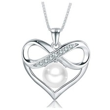 Pearl necklaces Gifts for women gifts for mom infinity Heart pearl necklace