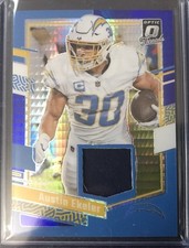 2023 Panini Optic Donruss Threads Austin Ekeler #DT-AE Blue Hyper Prizm Relic