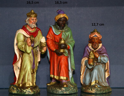MAROLIN Krippenfigur hl. 3 Könige Pappmachee Masse (passt zu 16-17cm Figuren)