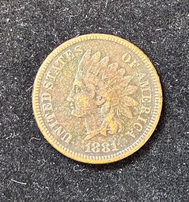 1881 Indian Head Cent - Fine - Bronze - Garfield Era - Original Surfaces |#K39|