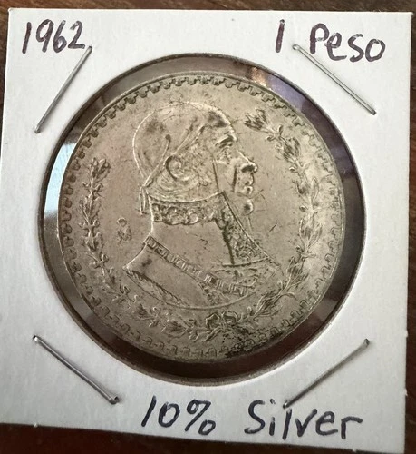 Photo of a 1962 Mexico Un Peso Silver from an eBay listing that sold on Jul 19, 2026